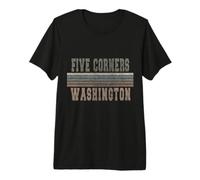 Retro Five Corners Washington Maglietta Premium