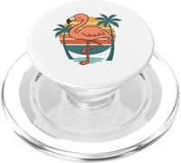 Retro Flamingo e palme Tramonto tropicale Spiaggia Vibes PopSockets PopGrip per MagSafe