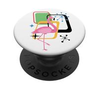 Retro Flamingo Midcentury Mid Century Summer Decor PopSockets PopGrip Adesivo