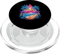 Retro Flamingo Tramonto Paradiso PopSockets PopGrip per MagSafe