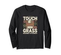 Retro Floppy Disk Touch Grass Disconnect per connettersi Maglia a Manica