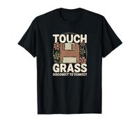 Retro Floppy Disk Touch Grass Disconnect per connettersi Maglietta