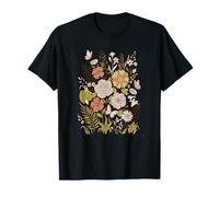 Retro Floral Animal Print Butterfly Boho Flowers Aesthetic Maglietta