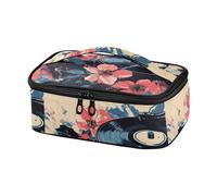 Retro Floral e Record Pattern Progettato Borsa Pranzo per I Bambini Vai Fuori Lunchbox con Maniglia bolso para comida