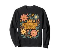 Retro Floreale Positivo Detto Let Kindness Bloom Groovy Felpa