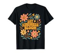 Retro Floreale Positivo Detto Let Kindness Bloom Groovy Maglietta