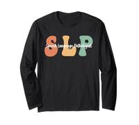Retro Floreale Slp Linguaggio Patologo Logopedia Maglia a Manica