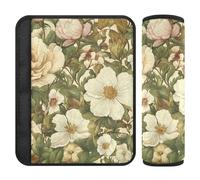 Retro Flower Pattern Vintage 2 Pack auto Seat Strap Pads, protegge il collo e le spalle, cintura di sicurezza per camion Van Van 25,4 x 19,6 cm Protector para cinturón de carro