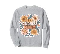 Retro Flower Power Let Kindness Bloom Positive Citazione Grafica Felpa