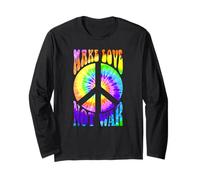 Retro Flower Power Peace Make Love Not War Vintage Maglia a Manica