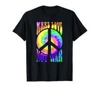 Retro Flower Power Peace Make Love Not War Vintage Maglietta