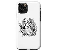 Retro Flowers Floral Cavalier King Charles Spaniel Dog Lover Custodia per iPhone 11 Pro