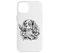 Retro Flowers Floral Cavalier King Charles Spaniel Dog Lover Custodia per iPhone 14 Plus