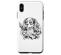 Retro Flowers Floral Cavalier King Charles Spaniel Dog Lover Custodia per iPhone XS Max