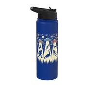 Retro Flying Saucers UFO rapimento con Bigfoot e Criptidi Stainless Steel Insulated Water Bottle