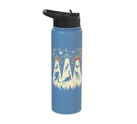 Retro Flying Saucers UFO rapimento con Bigfoot e Criptidi Stainless Steel Insulated Water Bottle