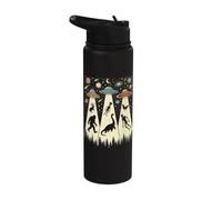 Retro Flying Saucers UFO rapimento con Bigfoot e Criptidi Stainless Steel Insulated Water Bottle