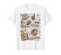 Retro Football Vibes Game Day Touchdown Graphic Sports Maglietta