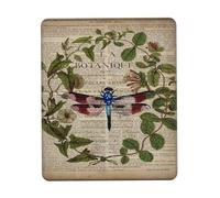 Retro French Dragonfly Dark Academia Botanical Leaves Mousepad Morbido Tappetino per Mouse Comodo Tappetino Scrivania per Computer Casa Accessori Scrivania 25X30Cm