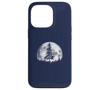 Retro Full Moon & Minimalist Pine Tree Vintage Graphic Custodia per iPhone 13 Pro