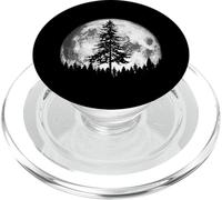 Retro Full Moon & Minimalist Pine Tree Vintage Graphic PopSockets PopGrip per MagSafe