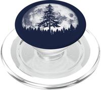 Retro Full Moon & Minimalist Pine Tree Vintage Graphic PopSockets PopGrip per MagSafe