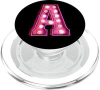 Retro Funky rosa tendone lettera A monogramma iniziale PopSockets PopGrip per MagSafe