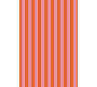 Retro Funky Stripe Dot Grid Notebook | Pink Orange Aesthetic Journal 6x9 | 120 Dotted Pages Soft Matte Cover | Groovy Bullet Journal | Bold Stationery Gift for Her