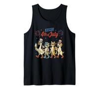 Retro Funny American Animal Shirt Happy 4 July Cane Gatto Oca Canotta