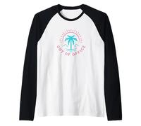 Retrò Fuori Ufficio Estate Spiaggia Vacanza No Work Maglia con Maniche Raglan