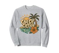 Retro Fuori Ufficio Vacanza Palma Sole Ibisco Fiore Felpa