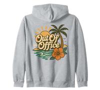 Retro Fuori Ufficio Vacanza Palma Sole Ibisco Fiore Felpa con Cappuccio