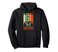 Retro Gamer Level 40 Unlocked 40th Birthday Felpa con Cappuccio