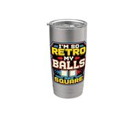 Retro Gamer Pixel Arcade 8 Bit Umorismo di gioco Bicchiere termico in acciaio inox doppia parete