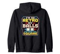 Retro Gamer Pixel Arcade 8 Bit Umorismo di Gioco Felpa con Cappuccio