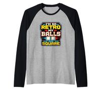 Retro Gamer Pixel Arcade 8 Bit Umorismo di Gioco Maglia con Maniche Raglan