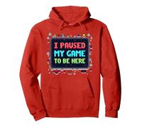 Retro Gamer Pixel Art: Ho Messo in Pausa Il Mio Gioco per Essere Qui Felpa con Cappuccio, Unisex per Adulti, Rosso, L