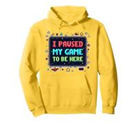 Retro Gamer Pixel Art: Ho Messo in Pausa Il Mio Gioco per Essere Qui Felpa con Cappuccio, Unisex per Adulti, Limone, L