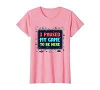Retro Gamer Pixel Art: Ho Messo in Pausa Il Mio Gioco per Essere Qui Maglietta, Donna, Rosa, L