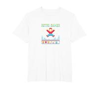 Retro Gamer: Pixel Art Nostalgia per Gli Appassionati di Gioco Classico Maglietta, Uomo Taglie Grandi, Bianco, 4X Tall