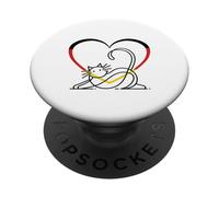 Retro gatto gatto Germania cuore cuore animali domestici 60 PopSockets PopGrip Adesivo