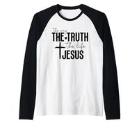 Retro Gesù La Vita - Edificante Bibbia Verso Christian Faith Maglia con Maniche Raglan