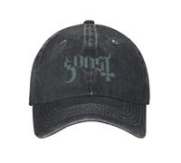 retrò Ghost Band Logo Berretto da Baseball Unisex Style Distressed Denim Headwear Outdoor Activities Cappelli Morbidi Non strutturati cap