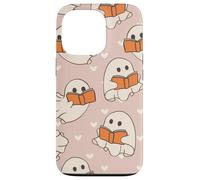 Retro Ghost Reading Books Cute Groovy Spooky Beige Orange Custodia per iPhone 13 Pro