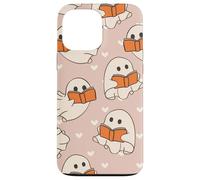 Retro Ghost Reading Books Cute Groovy Spooky Beige Orange Custodia per iPhone 13 Pro Max