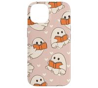 Retro Ghost Reading Books Cute Groovy Spooky Beige Orange Custodia per iPhone 14