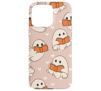 Retro Ghost Reading Books Cute Groovy Spooky Beige Orange Custodia per iPhone 15 Pro Max