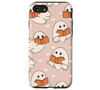 Retro Ghost Reading Books Cute Groovy Spooky Beige Orange Custodia per iPhone SE (2020) / 7/8