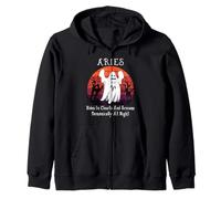 Retro Ghost Zodiac Sign Aries Funny Halloween Costume Felpa con Cappuccio