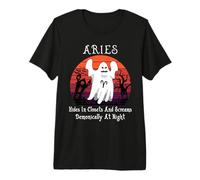 Retro Ghost Zodiac Sign Aries Funny Halloween Costume Maglietta Premium